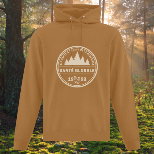 25e anniversaire : Hoodie caramel en coton édition spéciale "La Santé au cœur de la réussite "