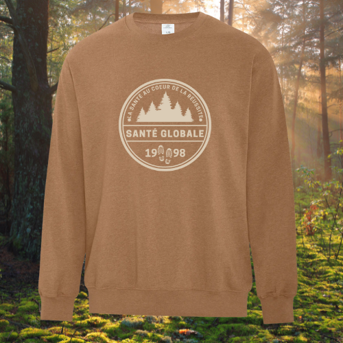 25e anniversaire : Chandail molleton à col rond couleur caramel édition spéciale "La Santé au cœur de la réussite "