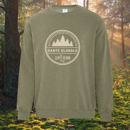 25e anniversaire : Chandail molleton à col rond couleur vert édition spéciale "La Santé au cœur de la réussite "
