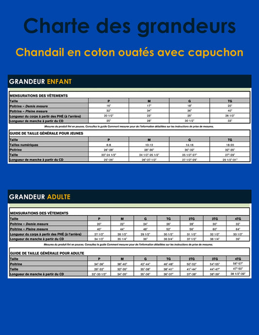 SG11 - Chandail bleu Santé globale en coton ouaté à capuchon