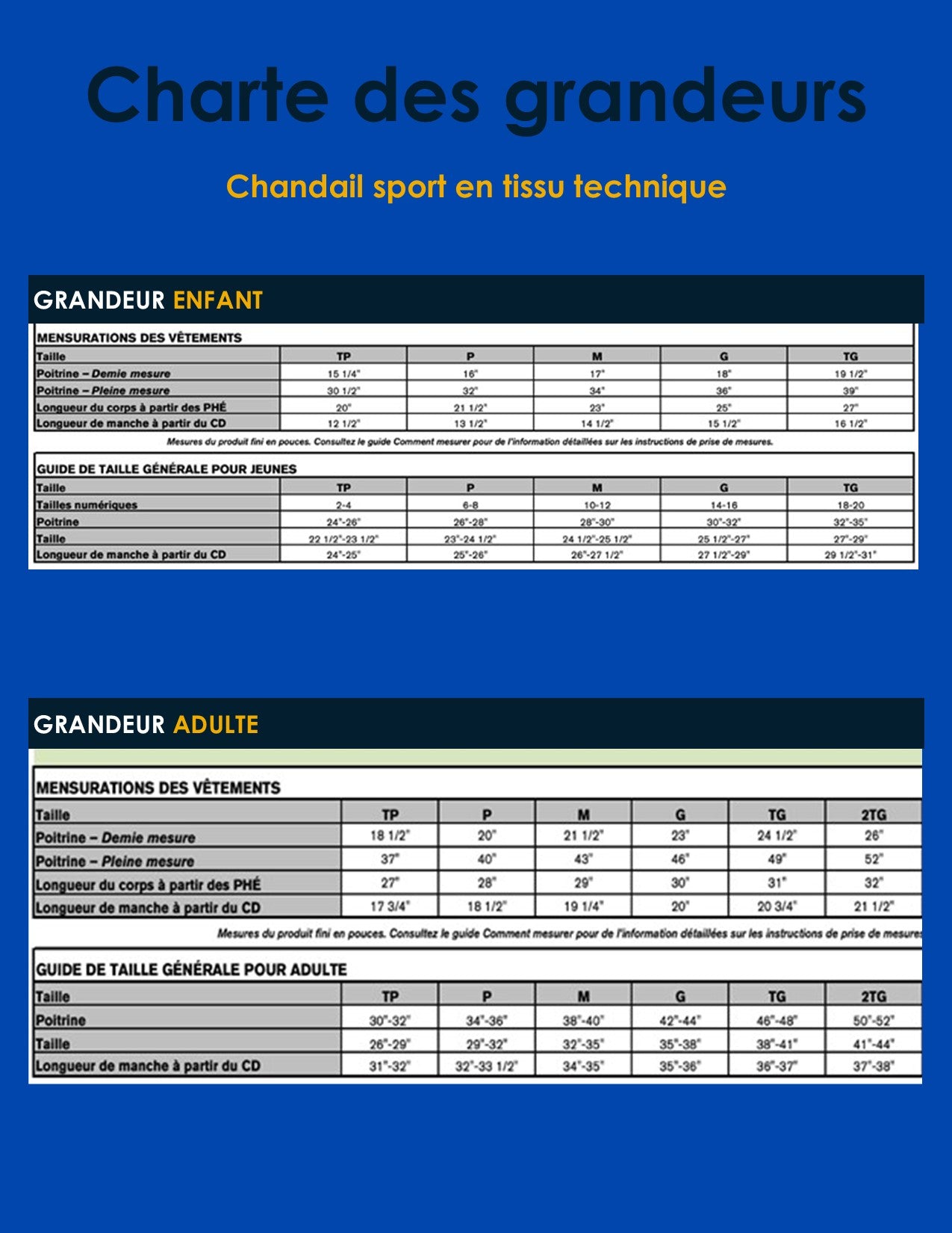 SG16 - Chandail bleu Santé globale à manches-longues en tissu technique (sport)