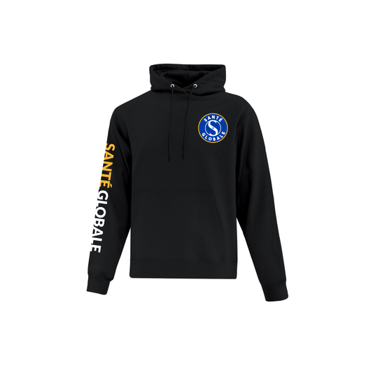 SG10 - Chandail noir Santé globale en coton ouaté à capuchon