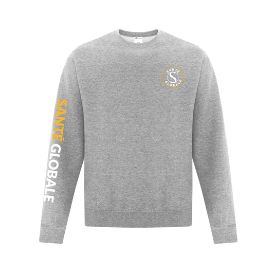 SG03 - Chandail gris Santé globale en coton ouaté (Crew neck)