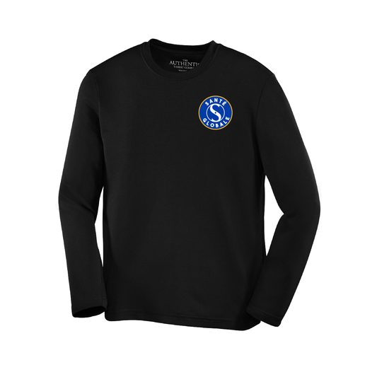 SG17 - Chandail noir Santé globale à manches-longues en tissu technique (sport)