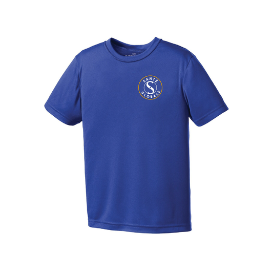 SG14 - T-shirt bleu Santé globale manches-courtes en tissu technique (sport)