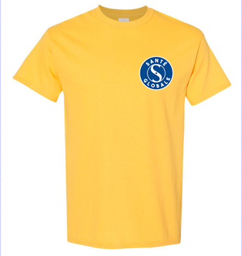 SG01- Nouveauté : T-shirt jaune Santé globale manches-courtes en coton